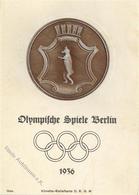 Olympiade 1936 Berlin Metallplakette Relief-Karte I-II (keine Ak-Einteilung) - Olympische Spiele