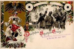 Schützenfest Halle (O4002) 23. Mitteldeutsches Bundesschießen Prägedruck 1907 I-II - Other & Unclassified