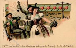 Schützenfest Leipzig (O7000) XVII Mitteldeutsches Bundesschießen  1898 I-II - Altri & Non Classificati