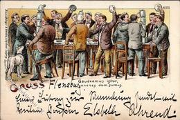 Studentika Studenten Bier  Künstlerkarte 1898 I-II Bière - Zonder Classificatie