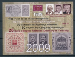 2009. The Hungarian Philatelic Academic Society Is 20 Years Old - Commemorative Sheet - Souvenirbögen