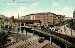 Kreuzberg (1000) Hochbahn Schlesisches Tor Litfaßsäule Straßenbahn 1908 I-II (RS Fleckig) - Altri & Non Classificati