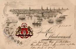 Hamburg (2000) Herzlichen Glückwunsch, Farbig (Tital-Ansicht, Hafen, Wappen), Marke Entfernt, Nach BERLIN 3/3 99" I-II" - Andere & Zonder Classificatie