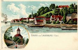 Lauenburg (2058) Ortsansicht Schlossturm Lithographie I-II - Andere & Zonder Classificatie