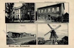 Hollenstedt (2114) Bahnhof Windmühle Handlung Ludwig Kammann 1908 I-II - Andere & Zonder Classificatie