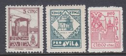 LOTE 2112A  ///  (C125) ESPAÑA 3 VIÑETAS AVILA Nº 1, 2 Y 4 (PRO AVILA) CATALOGO SOFIMA/FESOFI - Emissioni Repubblicane