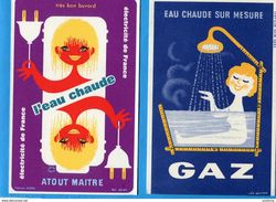 BUVARDS-Gaz Et Electricité-lot De 4 Différents-bel état Neuf Dos Blanc Impe Années 50-60 - Electricité & Gaz