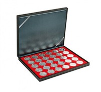 Lindner 2364-2226E NERA M Coin Case With A Light Red Insert With 30 Round Compartments. Suitable For Coin Capsules With - Matériel