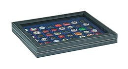 Lindner 2367-2148E NERA M PLUS Coin Case With A Light Red Insert With 48 Square Compartments. Suitable For Coins Or Coin - Matériel