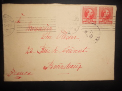 Danmark Lettre De Kobenhavn 1907 Pour Bordeaux, Dessin Au Verso - Brieven En Documenten