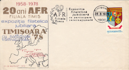 TIMISOARA PHILATELIC EXHIBITION, SPECIAL COVER, 1978, ROMANIA - Cartas & Documentos