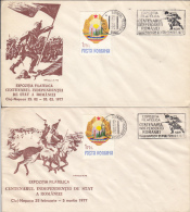 ROMANIAN STATE INDEPENDENCE CENTENARY, SPECIAL COVER, 2X, 1977, ROMANIA - Cartas & Documentos