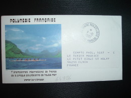 LETTRE Illustrée PIROGUE POLYNESIENNE OBL.11-10-1982 CENTRE PHILATELIQUE POLYNESIE FRANCSE - Cartas & Documentos