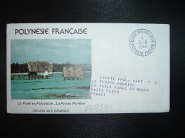 LETTRE Illustrée LA PERLE LA FERME PERLIERE OBL.3-5-1983 CENTRE PHILATELIQUE POLYNESIE FRANCSE - Cartas & Documentos