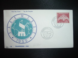 LETTRE TP SAARMESSE 1959 15F OBL.01 4 59 SAARBRUCKEN 2 + FDC - Covers & Documents