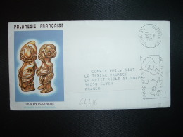 LETTRE Illustrée TIKIS EN POLYNESIE OBL.MEC.9-12-1985 PAPEETE RP ILE TAHITI - Cartas & Documentos