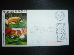 LETTRE Illustrée PLATS POLYNESIENS BANANES AU LAIT DE COCO OBL.MEC.14-11-1988 PAPEETE RP ILE TAHITI - Cartas & Documentos