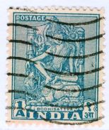 INDIA, MONUMENTI, RELIGIONE, BODHISATTVA, 1950, FRANCOBOLLI USATI  Yvert Tellier 34  Scott 231 - Used Stamps
