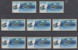 ISRAEL 2012 KLUSSENDORF ATM DOLPHIN FULL SET OF 8 STAMPS - Automatenmarken (Frama)