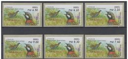 ISRAEL KLUSSENDORF ATM BIRD FRANCOLIN FRANKOLINUS FULL SET OF 6 STAMPS - Viñetas De Franqueo (Frama)