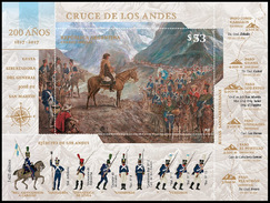 HISTORY-STAMPS-ARGENTINA 2017-200 YEARS OF CROSSING OF THE ANDES- - Hojas Bloque