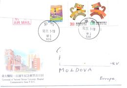 2001.Taiwan, The Letter Sent By Air-mail Post To Moldova - Cartas & Documentos