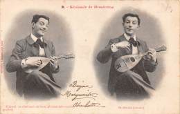 Musique  . Instrument Joueur De Mandoline   2 Cartes Bergeret   ( Voir Scan) - Musik Und Musikanten