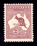 Australia 1929 Kangaroo 2/- Maroon Small Multiple Watermark MH - - Ungebraucht