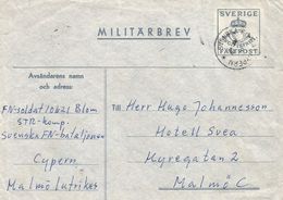 Cyprus 1968 Famagusta Svenka FN Batallion UNFICYP Miltary Postal Stationary Cover - Militaria