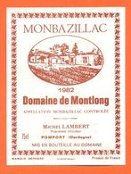 étiquette Vin De Monbazillac Chateau De Montlong 1982 Michel Lambert à Pomport - 75 Cl - Monbazillac