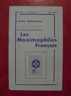 LES MAXIMAPHILES FRANÇAIS : REVUE MENSUELLE N°114 (1956) / ASSOCIATION DES COLLECTIONNEURS DE CARTES MAXIMUM (FRANCAIS) - Filatelie En Postgeschiedenis