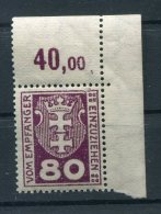 Danzig Porto 6 PF Rand Eingedellt**POSTFRISCH (Z7887 - Impuestos