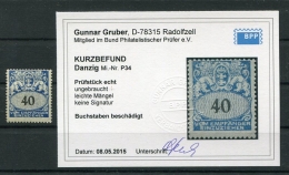 Danzig PORTO P34PF ABART* BEFUND -,-EUR (Z7121 - Postage Due