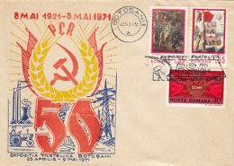 ROMANIAN COMMUNIST PARTY ANNIVERSARY, SPECIAL COVER, 1971, ROMANIA - Brieven En Documenten