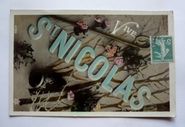 Carte Fantaisie "glacée" - VIVE ST  NICOLAS - Sinterklaas
