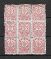 LOTE 1891 D ///  (C025) ESPAÑA GIRO  EDIFIL Nº 3  BLOQ DE 9  **MNH  *** RARO **** - Fiscales