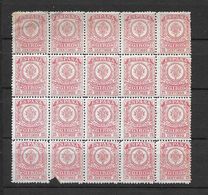 LOTE 1891 E  ///  (C025) ESPAÑA GIRO  EDIFIL Nº 3  BLOQ DE 20 **MNH  *** MUY RARO **** (ALGUN SELLO DETERIORADO) - Revenue Stamps