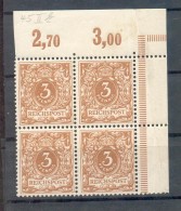 DR-Pfennigzeit 45c ECKRAND-VB **POSTFRISCH BPP 300++EUR (R1415 - Unused Stamps