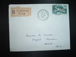 LR TP AVION 3,00 OBL.20-10-1969 29 N ST RENAN NORD FINISTERE + GRIFFE LINEAIRE - Postal Rates