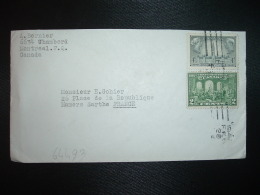 LETTRE Pour La FRANCE TP 4c + TP 2c OBL.MEC.1945 FEB 28 - Briefe U. Dokumente