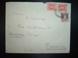 LETTRE Pour La FRANCE TP 5c Paire + TP 2c OBL.JUN 21 27 - Storia Postale