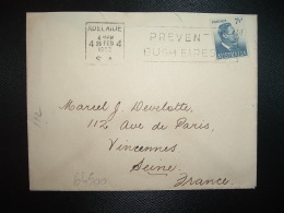 LETTRE Pour La FRANCE TP 7 1/2 D OBL.MEC. 26 FEB 1952 ADELAIDE - Cartas & Documentos