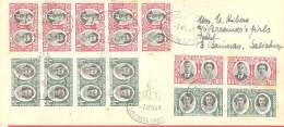 South Rhodesia  Royal Visit  7.4.47  4- Und 5-er Streifen + Blöcke Auf Brief - Southern Rhodesia (...-1964)