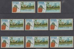 ISRAEL 2010 KLUSSENDORF ATM BIRD COMMON KINGFISHER FULL SET OF 8 STAMPS - Frankeervignetten (Frama)