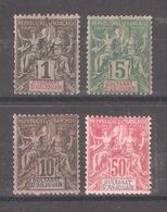 French Anjouan 1892,Navigation & Commerce Sc 1,Sc 4-5,Sc 16,F-VF Mint* (FC-4) - Ungebraucht