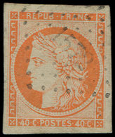 EMISSION DE 1849 5    40c. Orange, Belles Marges, Obl. PC 1572, TB. C - 1849-1850 Cérès