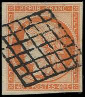 EMISSION DE 1849 5    40c. Orange, Oblitéré GRILLE, TB - 1849-1850 Ceres