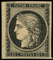 EMISSION DE 1849 R3f  20c. Noir Sur Jaune, REIMPRESSION, TB - 1849-1850 Ceres