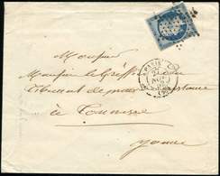 Let PRESIDENCE 10   25c. Bleu, Obl. Etoile S. Env., Càd PARIS 27/11/52, TB - 1852 Louis-Napoleon