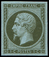 * EMPIRE NON DENTELE 11    1c. Olive, Grandes Marges, TB - 1853-1860 Napoléon III.